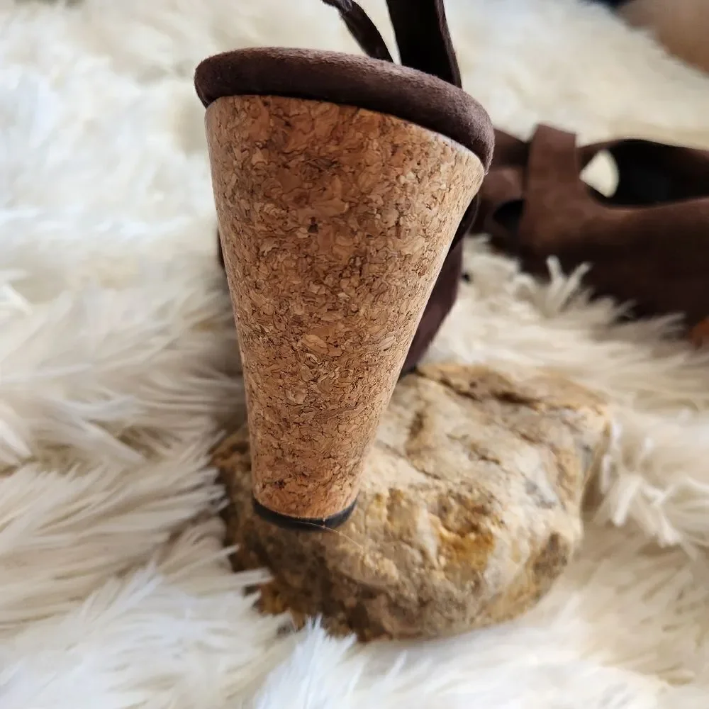 Ugg Hazel leather wrapped cork wedges
